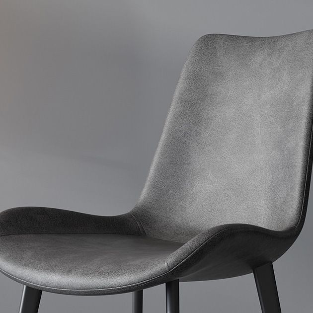 Armless Kitchen Dining Side Chair Faux Leather Parsons Chair