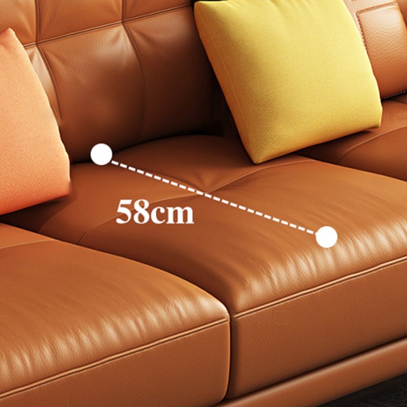 Contemporary Stain-Resistant Square Arm Stationary Cushion Back Sofa
