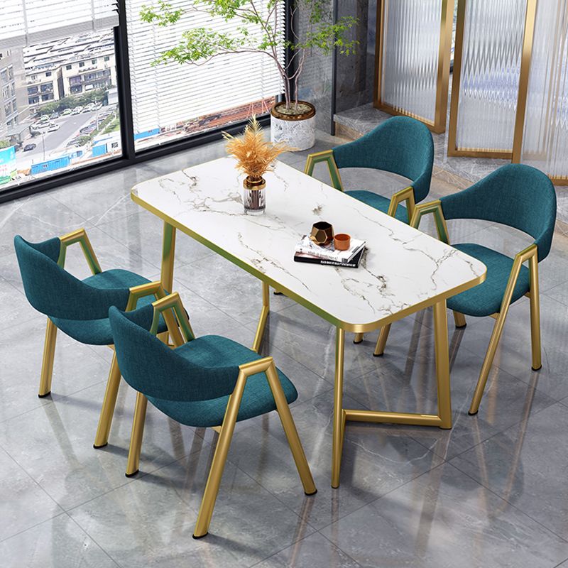 Glam Standard MDF Dining Table Rectangle Shape Dining Table for Kitchen