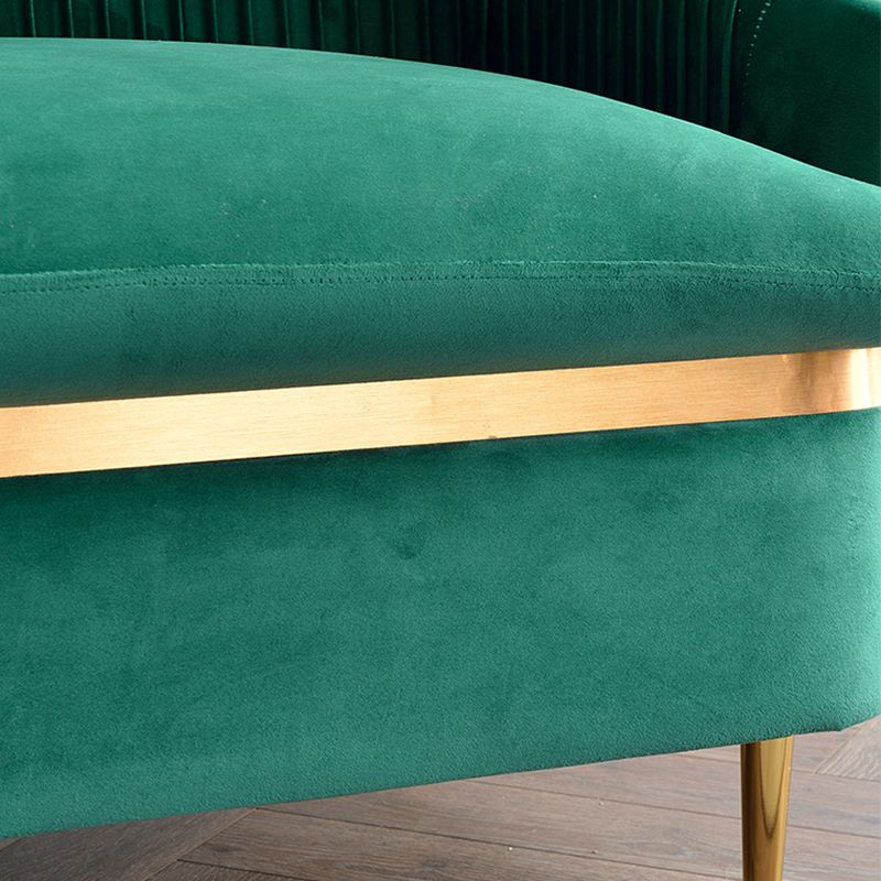 Contemporary Slopped Arm Sofa with Swen Pillow Back  Velvet Sofa