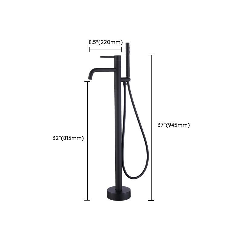 Floor Mounted Metal Freestanding Tub Filler One Handle Freestanding Faucet
