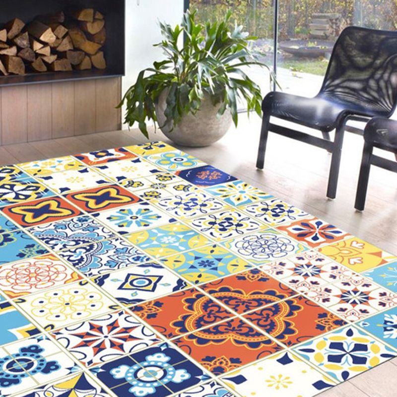 Morocco Geometric Pattern Rug Polyester Area Carpet Stain Resistant Rug for Home Decor