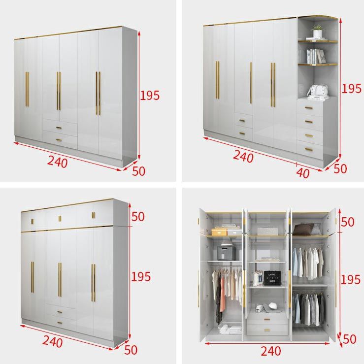 Wardrobe European Modern Simple Net Red Light Luxury Small Family Bedroom