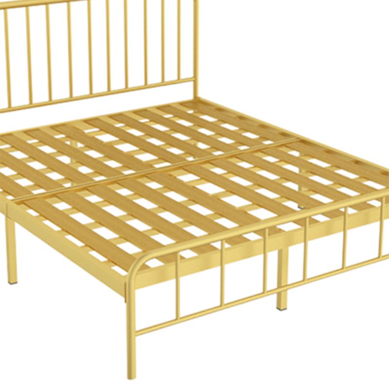 Glam Iron Bed with Rectangle Open-Frame Headboard Open-Frame Bed