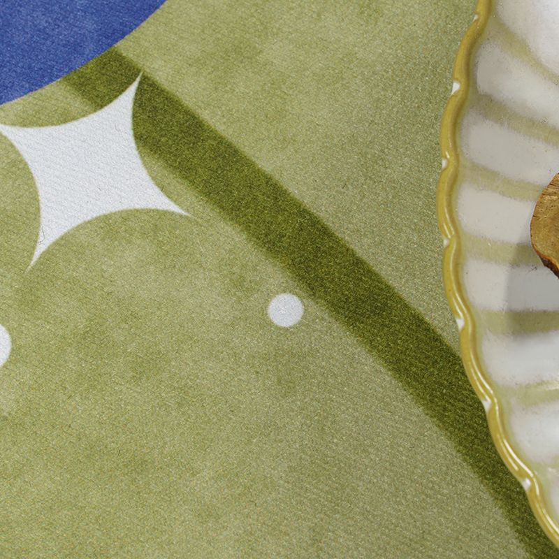 Rapis moderne vert Polyester Rattract Print Rapis lavable pour le salon