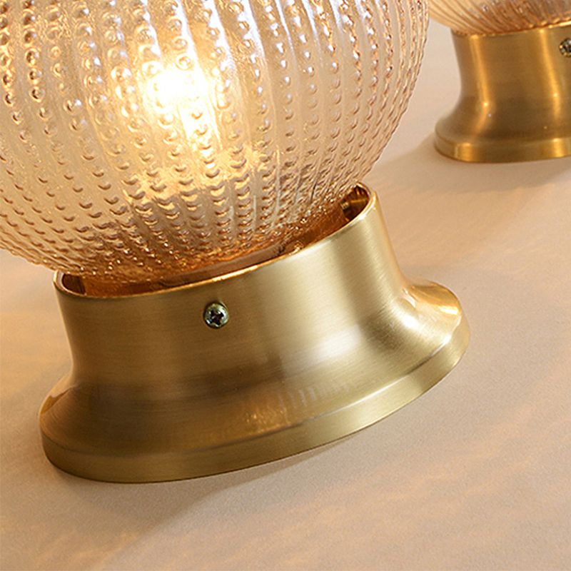 Gold Spherical Flush Mount Modern 1 Light Prismatic Glass Flush Ceiling Light Fixture