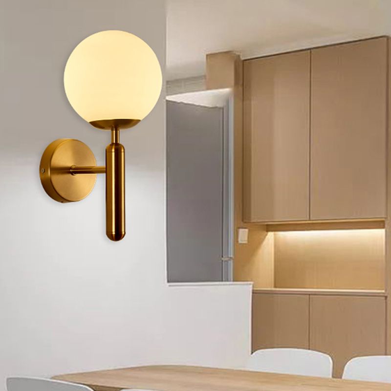 Modern Style Ball Wall Mounted Lamps Glass 1 Light Wall Sconces
