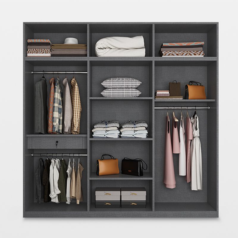 Modern Style Wooden Wardrobe Soft Close Door Wardrobe Closet with Drawer