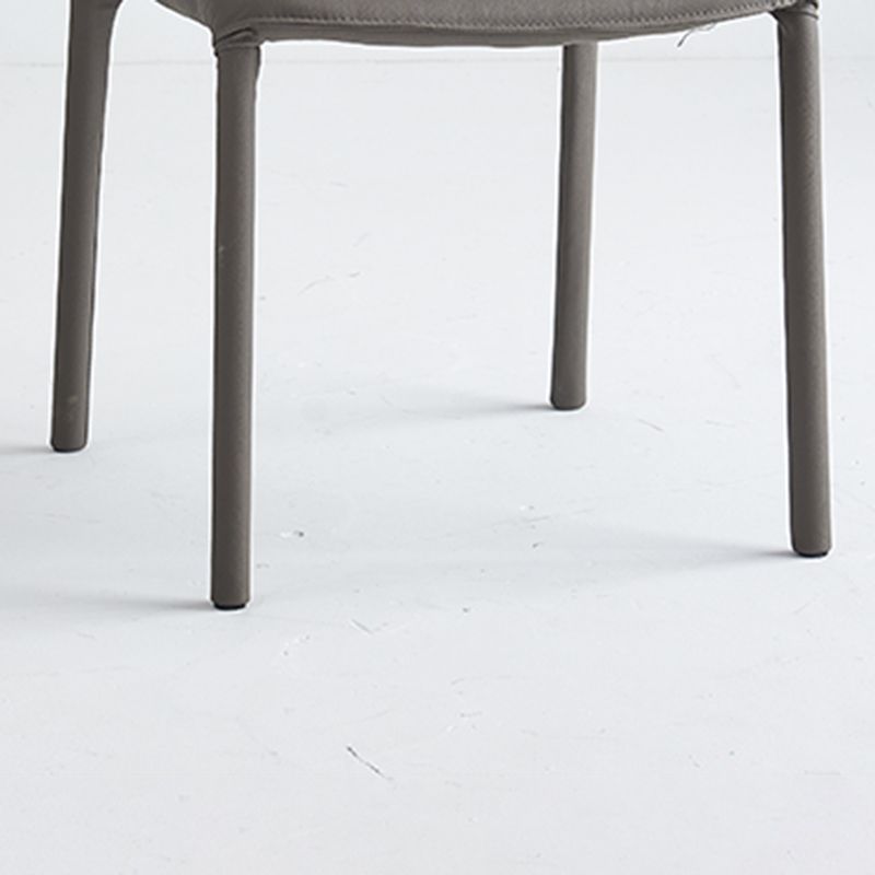 Sillas de comedor de cuero de estilo moderno, silla lateral apilable con respaldo sólido para uso doméstico (juego de 2)