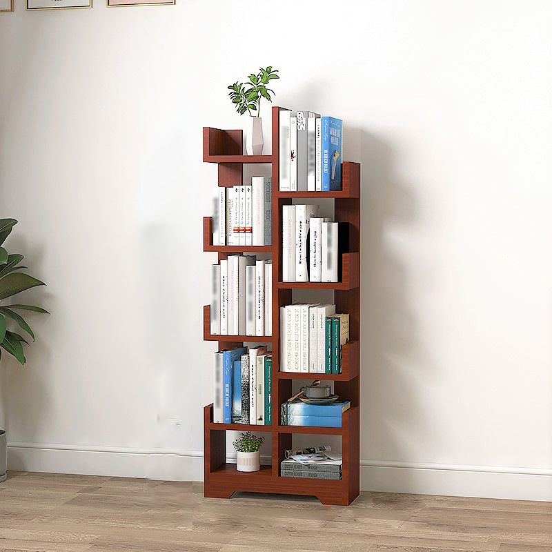 Scandinavian Manufactured Wood Geometric Bookshelf Vertical Open Bookshelf