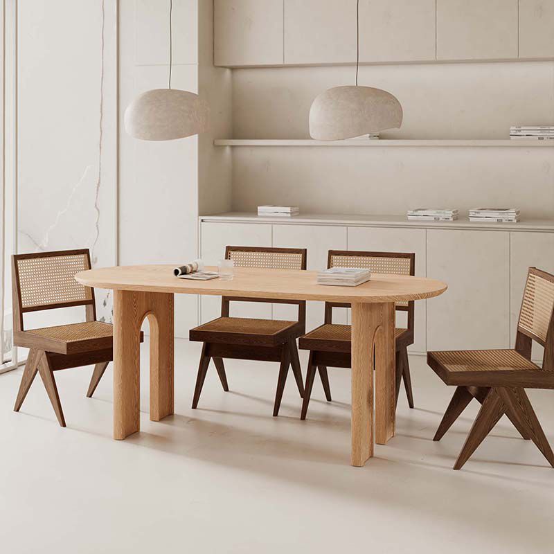 Solid Wood Dining Room Dinner Kitchen Table Contemporary Dining Table