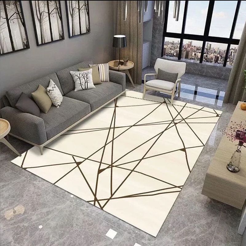Contemporary Area Rug Novelty Geometric Pattern Carpet Non-Slip Polyester Rug for Living Room