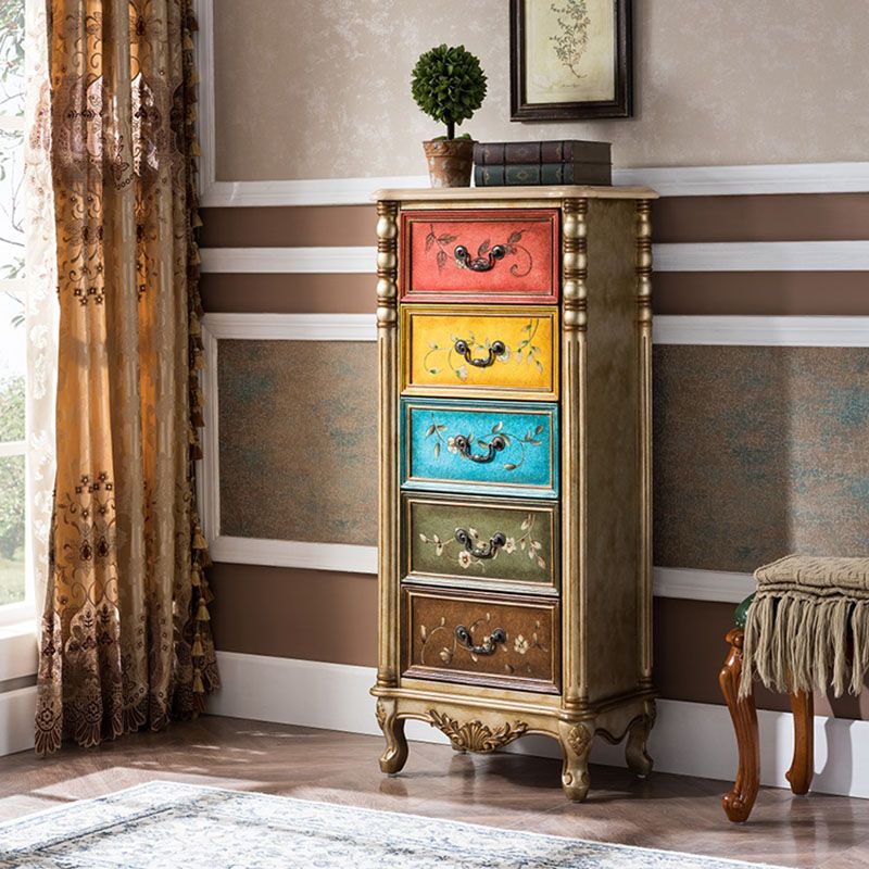 Traditional Vertical Lingerie Chest Wooden Storage Bachelor Chest for Bedroom