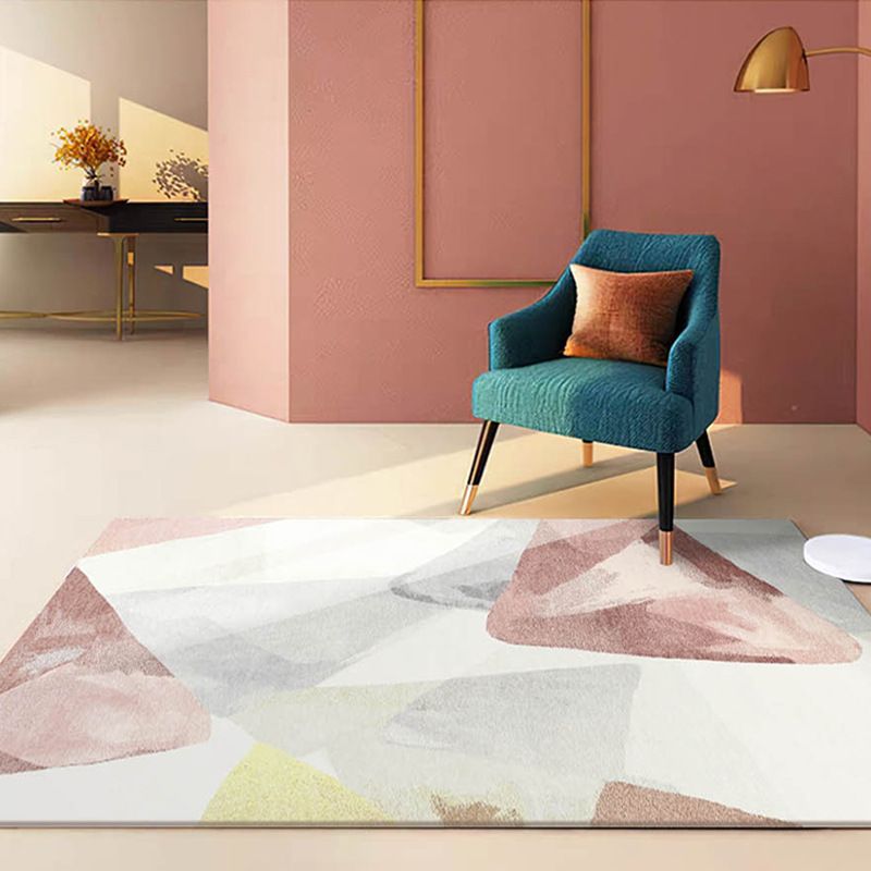 Abstract Pattern Rug Stain Resistant Rectangle Shape Rug for Home Decor