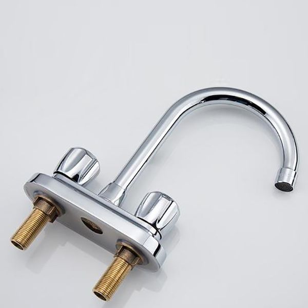 Modern Style Bathroom Faucet Double Handles Faucet Swivel Spout Faucet
