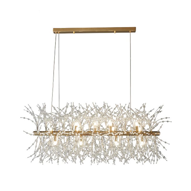 Sputnik Island Lamp Modern Hanging Light with Crystal for Dining Room