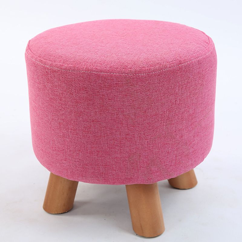 Trendy Cotton Blend Ottoman Plain Round Indoor Footstool Ottoman