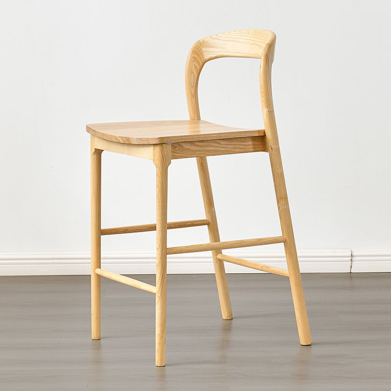 Industrial Style Counter Chair Solid Wood Footrest Counter Stool for Restaurant