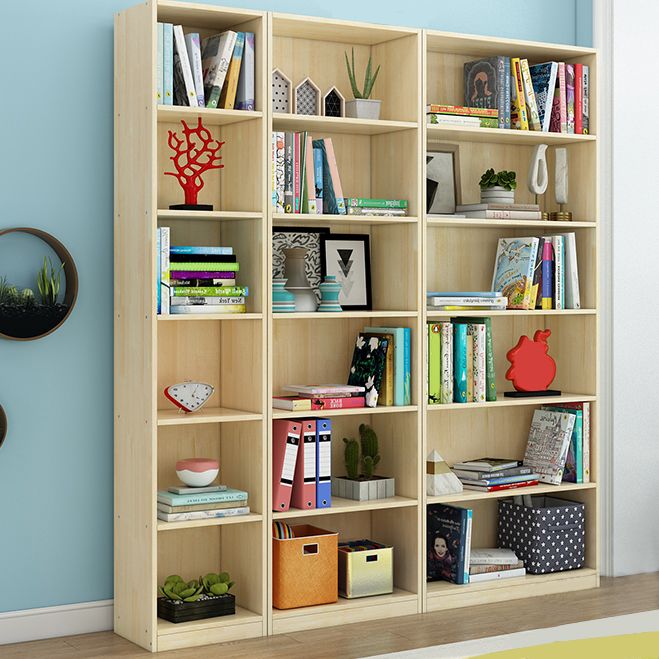 Light Brown Color Modern Bookshelf Wood Bookcase for Home Use