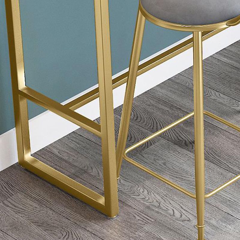 Glam Style Bar Table Faux Marble Top Bistro Table with Gold Base