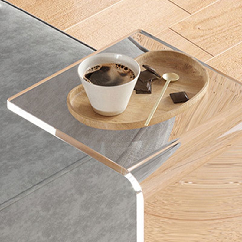 Modern Acrylic End Side Table Square Corner Table for Living Room