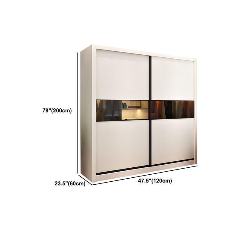 White Engineered Wood Wardrobe Cabinet Contemporary Wardrobe Closet