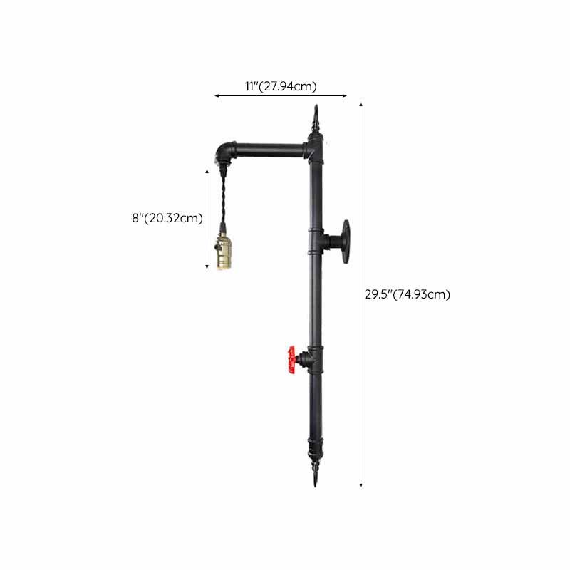 Contemporary Adjustable Wall Sconce Metal Pipe Shape Vanity Lamp for Bathroom