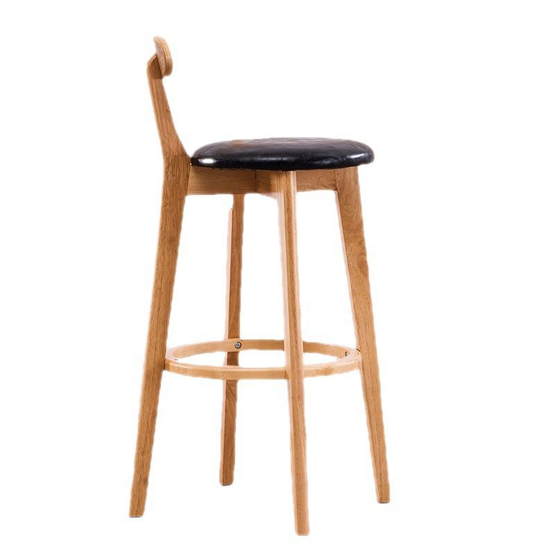 Contemporary Beech Home Barstool Matte Finish Upholstered Bar Stools