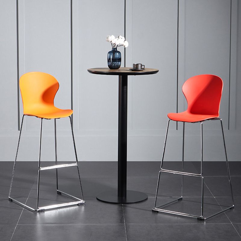 Contemporary Round Wood Top Bar Dining Table for Coffee Shop