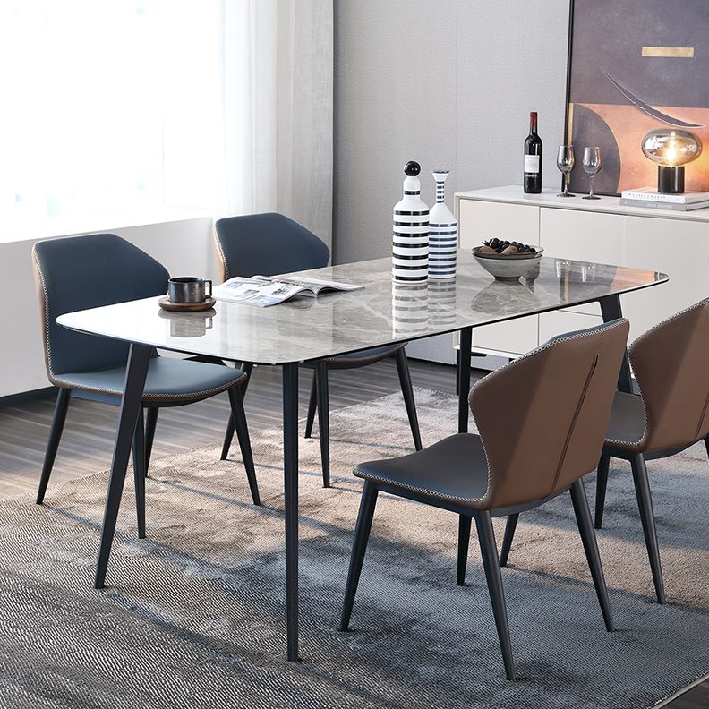 Rectangle Dining Room Table Industrial Kitchen Desk with 4 Legs