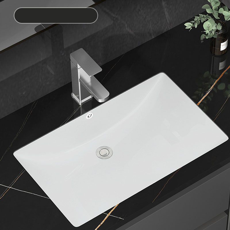 Modern White Bathroom Sink Porcelain Trough Bathroom Sink with Faucet
