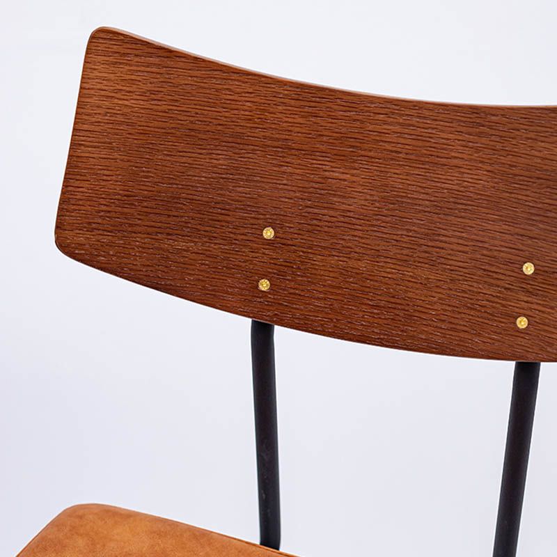 Industrial Upholstered Indoor Low Back Bar Stool with Metal Base