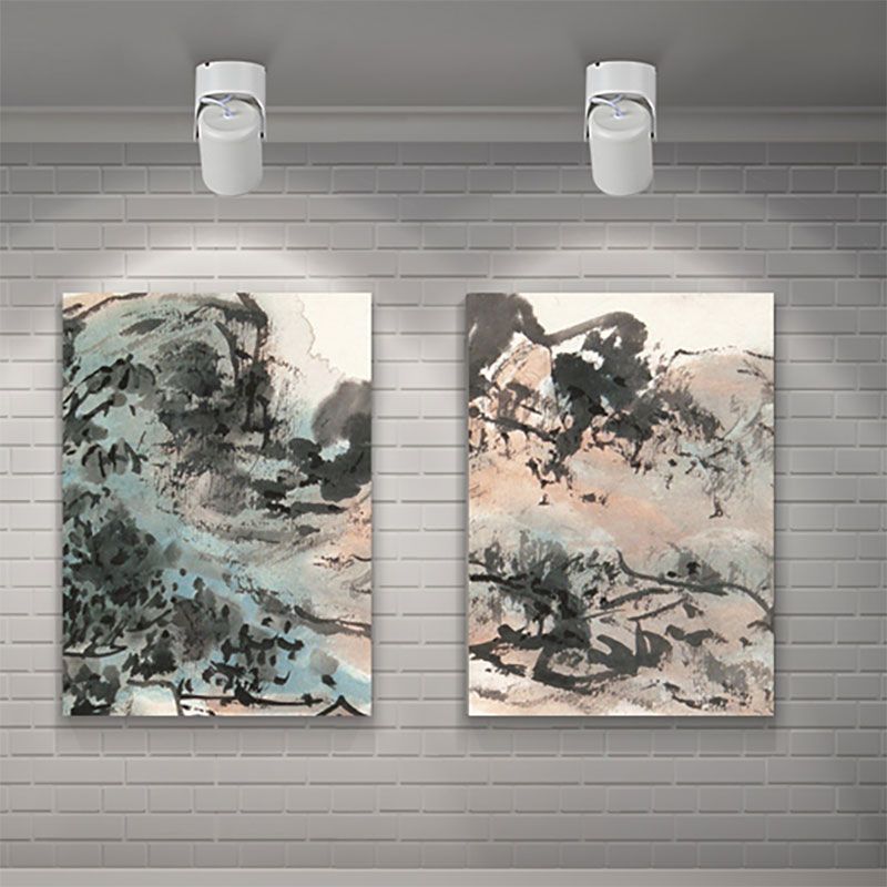 Lámpara mini semiplana de moda en ático, con pantalla cilíndrica LED Metal giratorio lámpara de techo, adecuada para Sala de estar