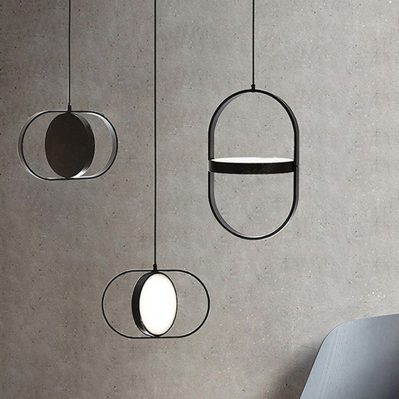 Metalen ovale tint hanglampen moderne stijl hangende montage armatuur voor slaapkamer