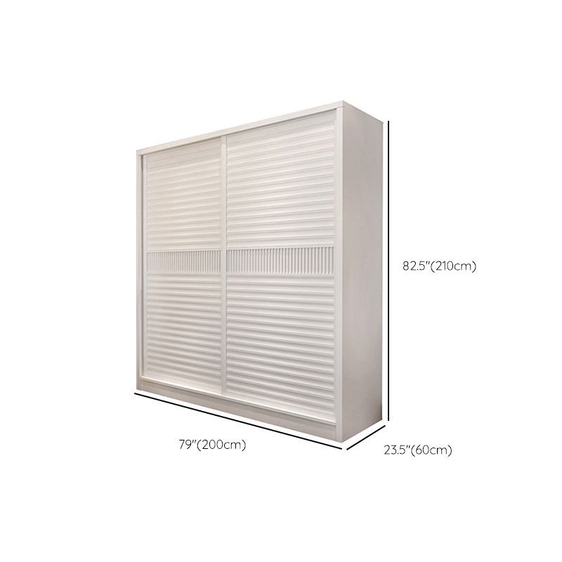 Contemporary White Wooden Wardrobe Freestanding Self Close Doors Wardrobe Armoire