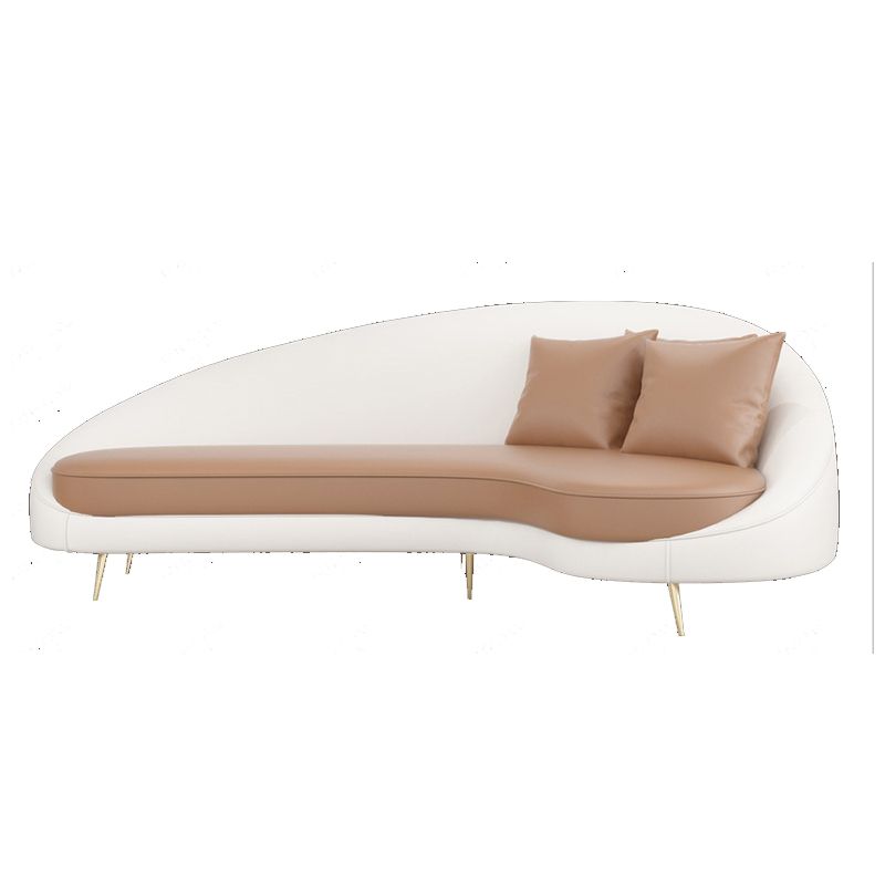 Contemporary Tight Back Curved Settee Faux Leather Sloped Arm Sofa