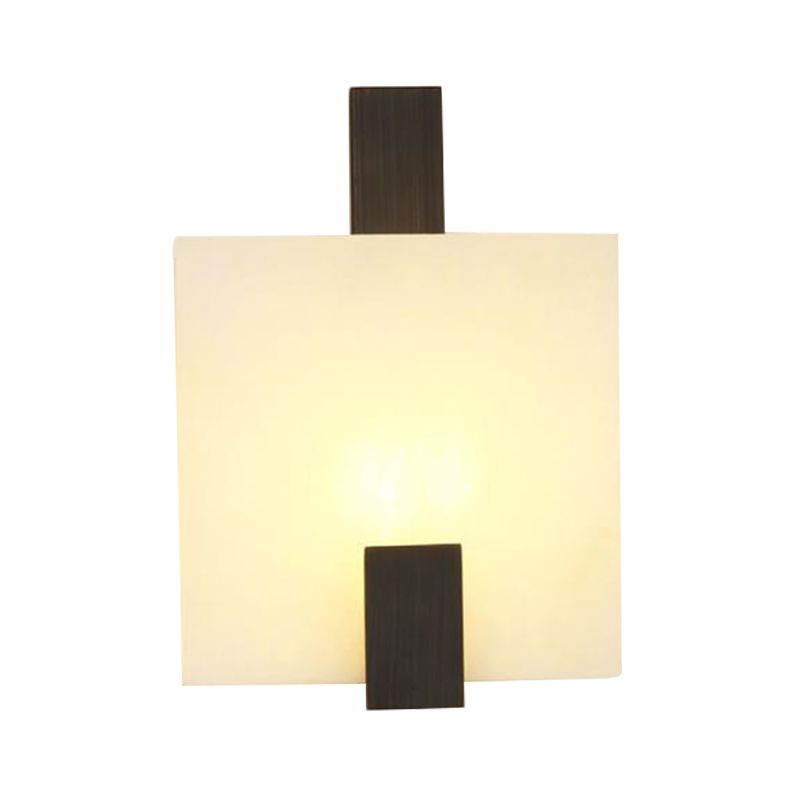 Square Marble Flush Splique Colonial 1 Bombulento Bombulador Finante de pared LED Iluminar en oro/negro