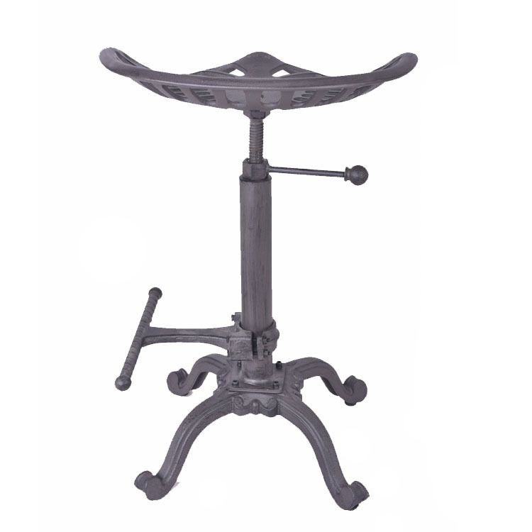 Single Modern Style Bar-stool with Swivel Adjustable Height Iron Footrest for Kitchen Bar