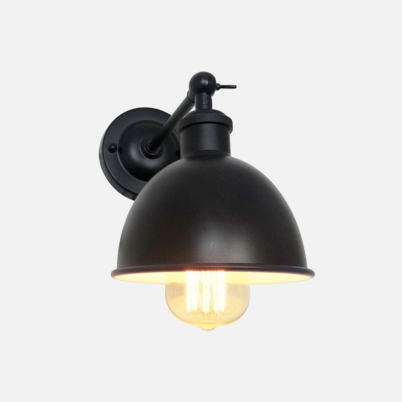 Industrial Wall Sconce Dome Shape Wall Light with Metal Shade for Bedroom
