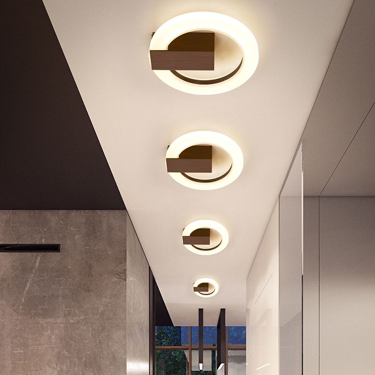 Modernism Circle LED Flush Mount Metal Ceiling Light Fixture for Hallway