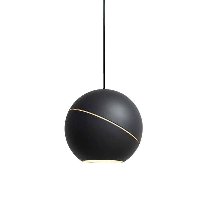 Schwarz/Zinnscheibe geschnittene Kugel Hängende Leuchte einfache Style 1 Light Metallic Anhängerlampe für Wohnzimmer