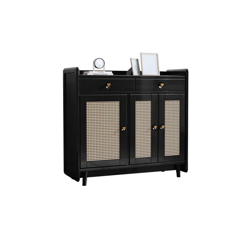 2 - Drawer and 2-Door Cabinet 42.5" Tall Rattan Storage Cabinet