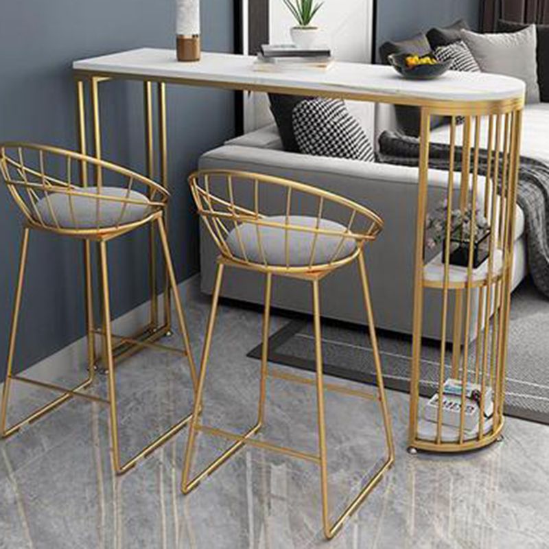 Stone Irregular Shape Bar Table Traditional Luxury Bistro Table with Double Pedestal