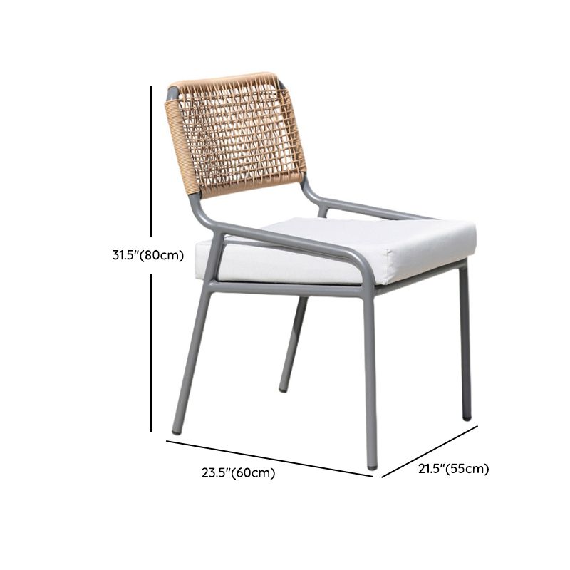 Boho Matte Gray Dining Table Set 1/2/5/7 Pcs Metal Dining Set