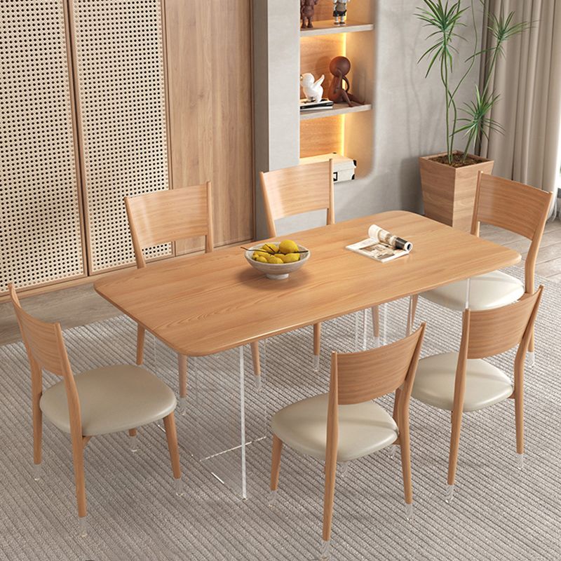 Modern Dining Set 1/3/5/7 Pcs Rectangle Dining Table and Armless Chair