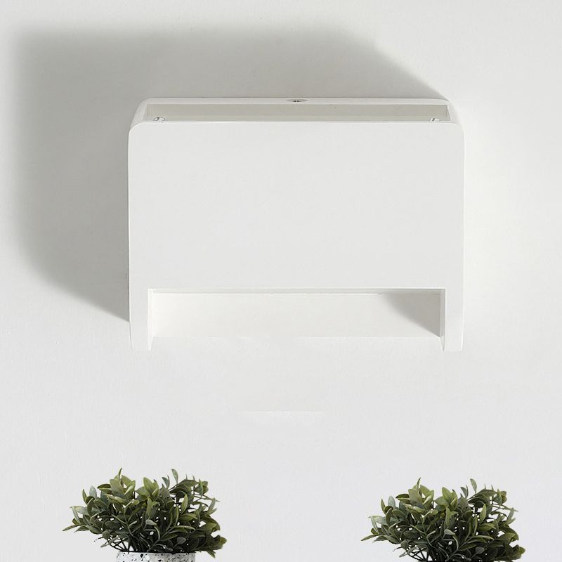 Boîte minimaliste Box Sonce Lightture Gypsum 1-Light Bedroom LED Mur Wall en blanc