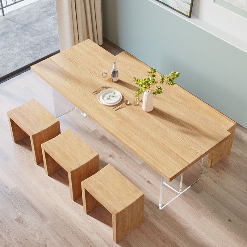 Modern 1/2/5 Pieces Dining Set Rectangle Ash Wood Dining Table for Dining Room