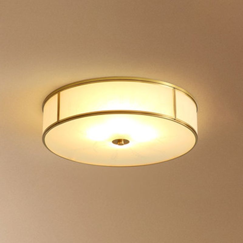 Plafoniera coloniale a soffitto in vetro con montaggio a incasso a soffitto a più luci per soggiorno