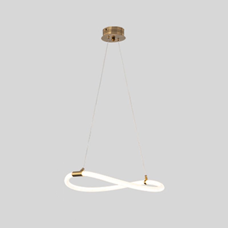 Simple Style Chandelier Gold Led Hanging Light for Bedroom Dining Room