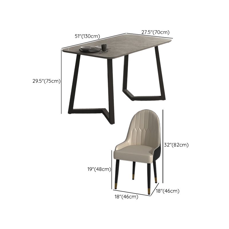 Modern Stone Rectangle Dining Table 1/2/5/7 Pieces Dining Set for Dining Room
